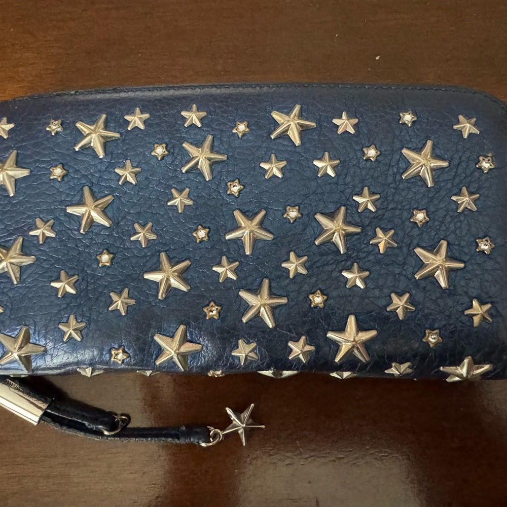 Jimmy Choo Navy Blue and Silver Star Wallet - Picture 2 of 11